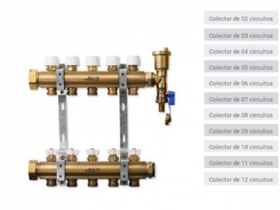 Colectores FV Ofitt de 2 a 12 circuitos con tapón en retorno